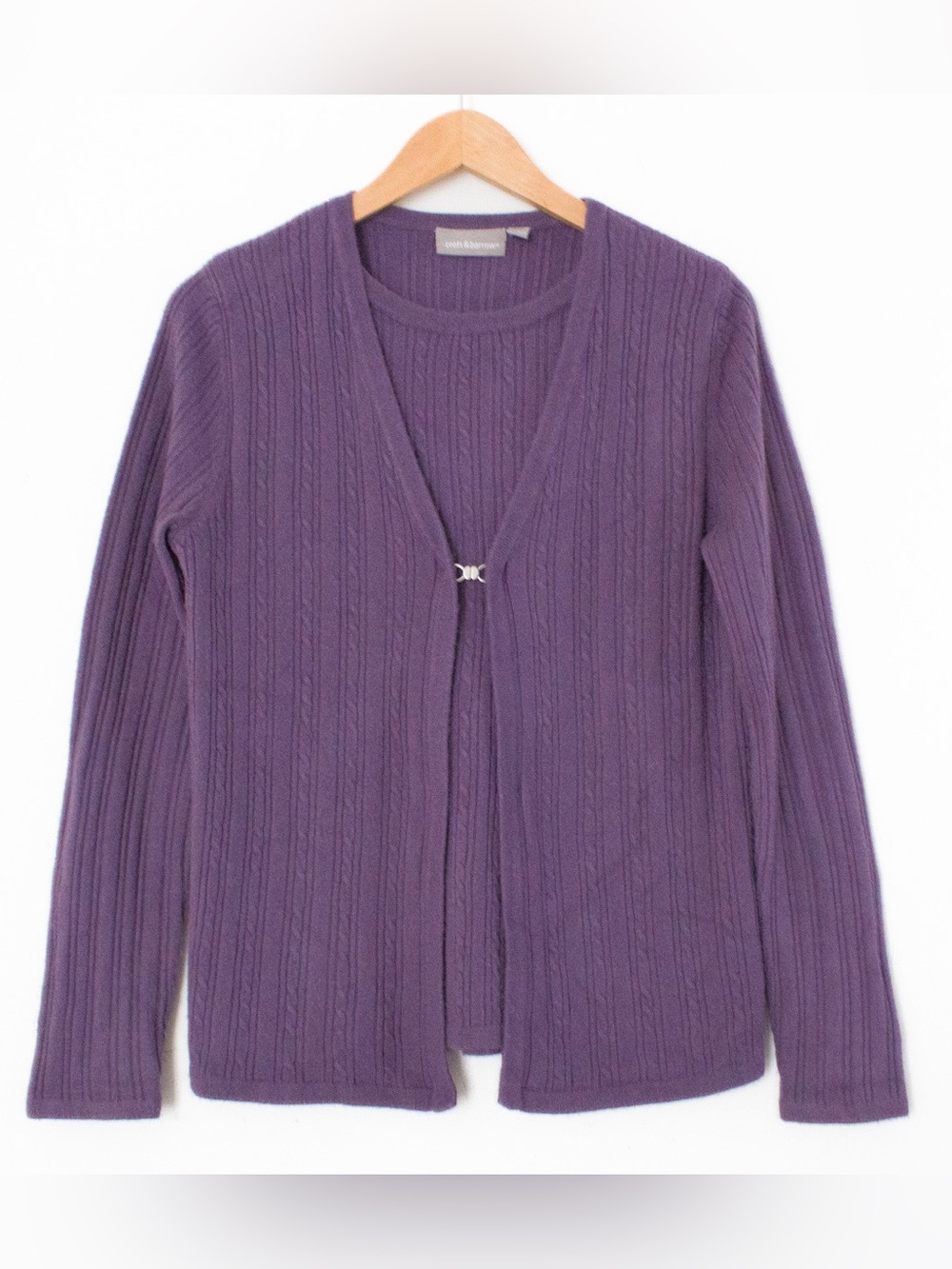 Croft & Barrow | Vintage 00’s Purple Cable Knit Mock Twin Sweater Set | Size S